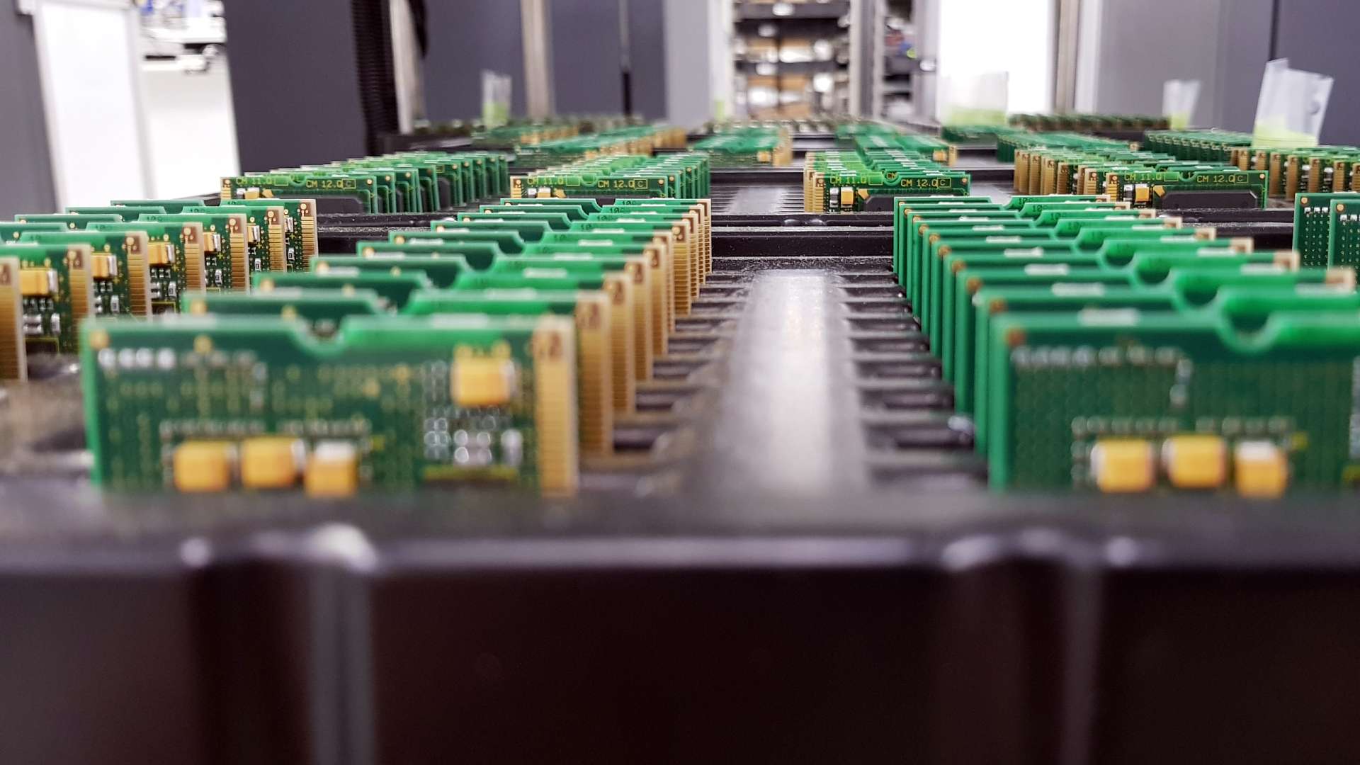 Box-build assembly production line at Foxtronics EMS.