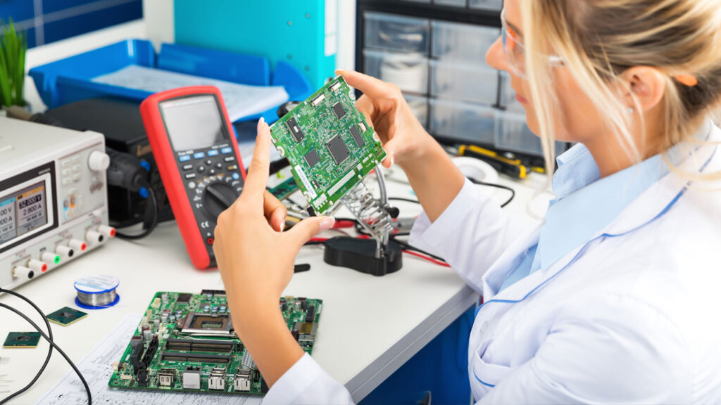 Quality and functional testing of Printed Circuit Board Assembly at Foxtronics EMS.